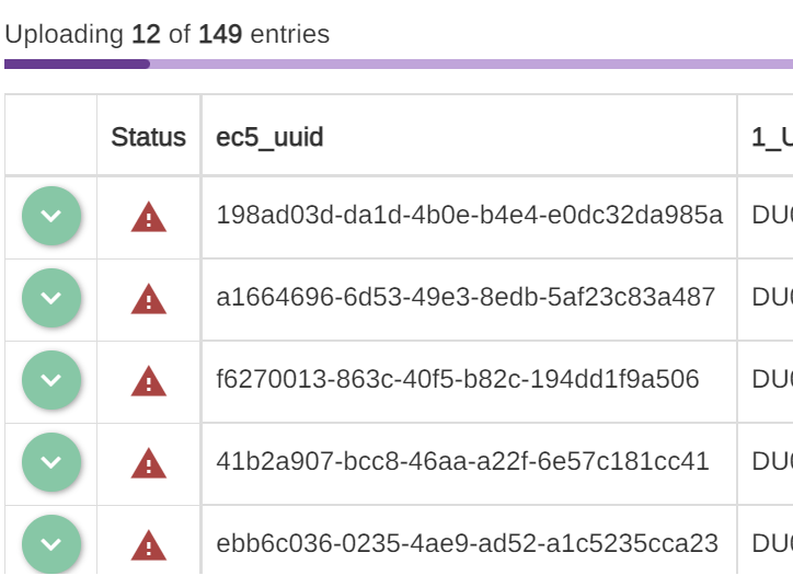 Issue while bulk uploading my data from csv to epicollect5, as it is ...